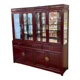 Nigel's Two-Piece Asian Style Rosewood China Cabinet