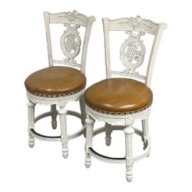 Frontgate Provencial Grapes Swivel Counter Stools, a Pair. Original Price: $1,200