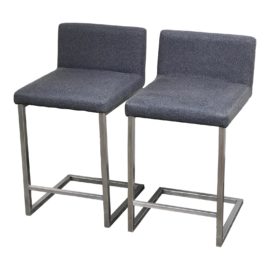 Room & Board Lira Flint Charcoal Counter Stools - a Pair. Original Price: $1,450