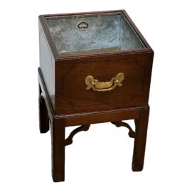 Antique Mahogany Chippendale Tin Lined Planter
