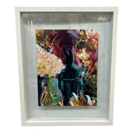 Graciela Placak Blooms + Bottles Painting + Signed