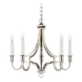 NEW Visual Comfort Ef Chapman Mykonos Polished Nickel 8 Light Chandelier. Original Price: $1,609