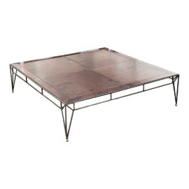 Jean Marc Custom Large 66 Inch Square Coffee Table. Original Price: $3,082