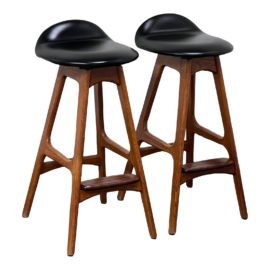 1960's Erik Buch o.d. Mobler Bar Stools, a Pair