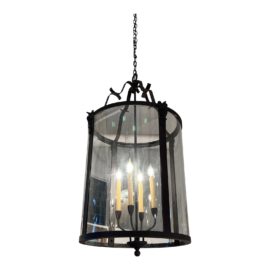 Phoenix Day Florentine Caged Candelabra Pendant With Mask Detail. Original Price: $5,000