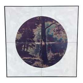 Coup & Company Jean Pierre Brown's Silver Leaf Redwood Silkscreen on Canvas