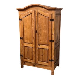 Vintage Rustic Americana Pinewood Armoire