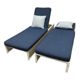 Serena & Lily Pacifica Outdoor Chaises Lounge, a Pair. Original Price: $5,000