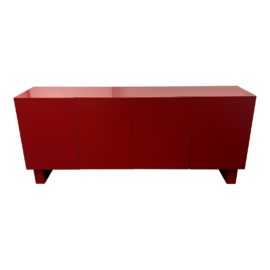 Custom Design Red Modern 4-Door Cabinet. Original Price: $3,000
