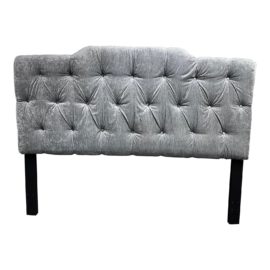 Eastern King Size Silver/Pewter Fabric Tufted Headboard