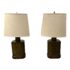 Frederick Cooper Style Chinoiserie Etched Brass Tea Cannister Table Lamps, a Pair