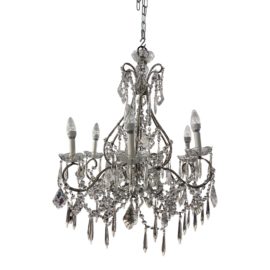 Vintage Six Light Crystal Chandelier