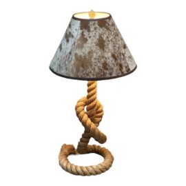 Organic Modern Rope Knot Lamp + Hide Shade