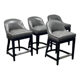 Vanguard Furniture Calloway Swivel Counter Stools, Set of Four. Original Price: $8,000