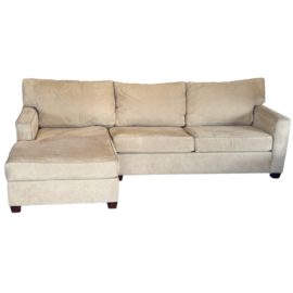 Harvest Home Marin Two Piece Ultrasuede Beige Sectional. Original Price: $4,300