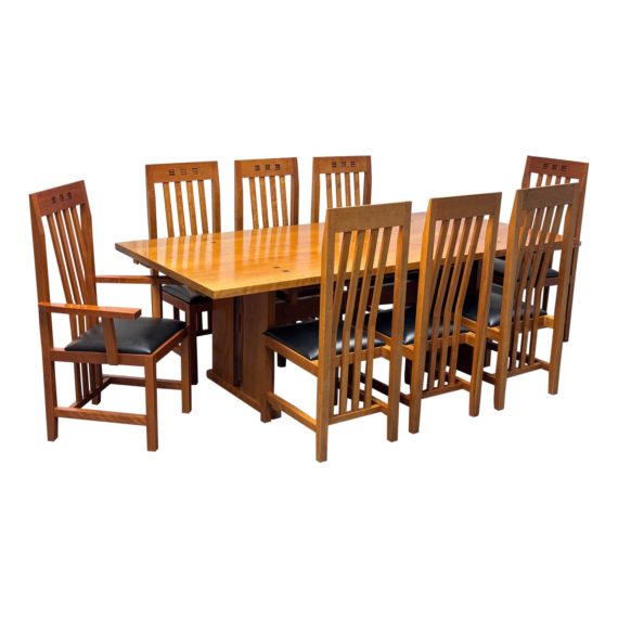 berkely-mills-mesa-dining-room-table-eight-slat-back-dining-chairs-4875