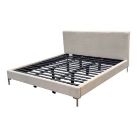 NEW King Size Saatva Santorini Beige Linen Bedframe. Original Price: $1,700