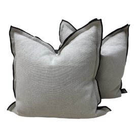 Adeline Simple Cloth Oliver Flange Two Tone Square Pillows. Original Price: $780