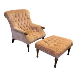 Lexington Palmer Collection Tufted Chair + Ottoman