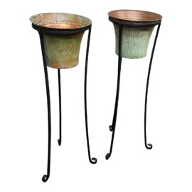 Indoor/Outdoor Planters With Stands, Pair