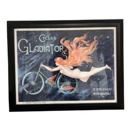 Cycles Gladiator 18 Boulevard Montmartre Georges Massias 1895, Vintage Reproduction Bicycle Advertisement Poster
