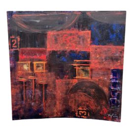 Night Numbers Contemporary Art Metal Painting, Signed