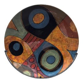 Contemporary Metal + Glass Wall Installation, Signed