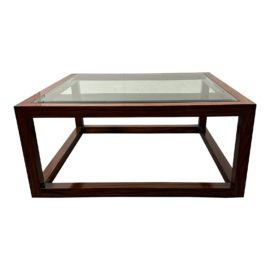 Ralph Lauren Rectangle Glass + Wood Coffee Table