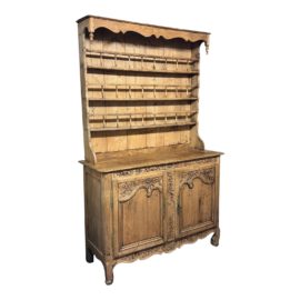 Antique French Country Vaisselier Two Piece Cabinet + Hutch