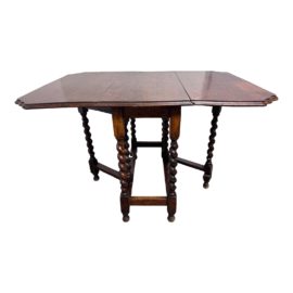 19th Century Antique Jacobean Style Gateleg English Oak Drop Leaf Table