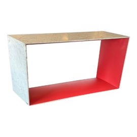 Roche Bobois Ori Marble and Red Matte Lacquer Console. Original Price: $9,300