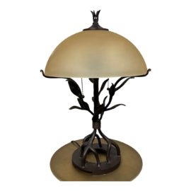 Art Deco Table Lamp With Cast Iron Base