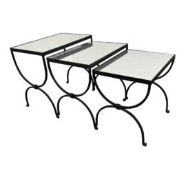 1940's Jean Royere Cast Iron Nesting Tables, Three Piece. Original Price: $5,000