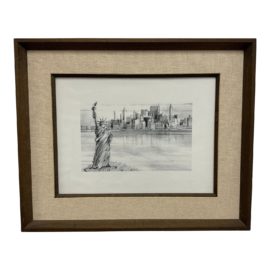 Charcoal Print of the New York Skyline