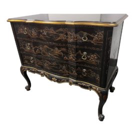 Mario Botta Collection for John Widdicomb Hand Painted Chinoiserie Chest of Drawers