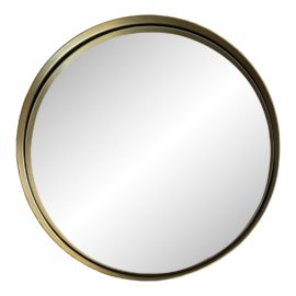 Serena & Lily Deep Inset Round Wall Mirror With Thick Brass Rim. Original Price: $750