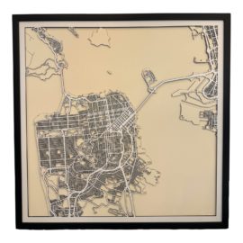 Citywood Laser Cut Wood Map of San Francisco