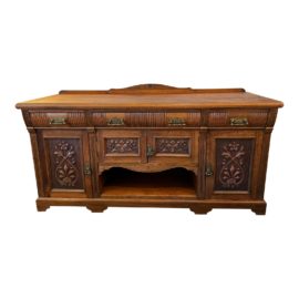Antique English Carved Mahogany Sideboard