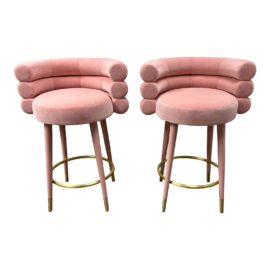 NEW Royal Stranger Marshmallow Counter Stools, a Pair. Original Price: $8,104