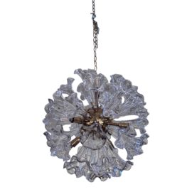 Italian Murano Glass Floral Sputnik 9 Light Chandelier