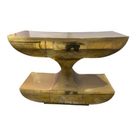 Scala Luxury Brass Two Tiered Console. Original Price: $50,000