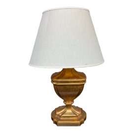 Vintage Gilt Finished Carved Wood Table Lamp
