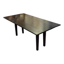MacKenzie Dow Scraped Black Drop Leaf Table + Console