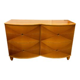 Art Deco Inspired Cherrywood Veneer Eight Drawer Dresser