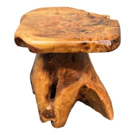 Live Edge Teak Wood Side Table