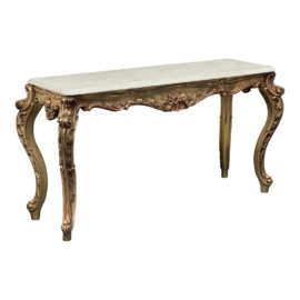 18c Style Gilt Wood & Ochrę Onyx Console Table