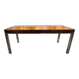 Helikon Burlwood + Chrome Executive Desk / Dining Table