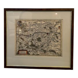 Vintage Austria Map, Framed