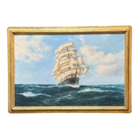 Daniel Sherrin "Full Sail" Original Oil Painting, Framed