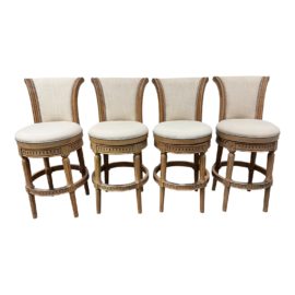 Frontgate Chapman Swivel Barstools, Set of Four. Original Price: $2,900